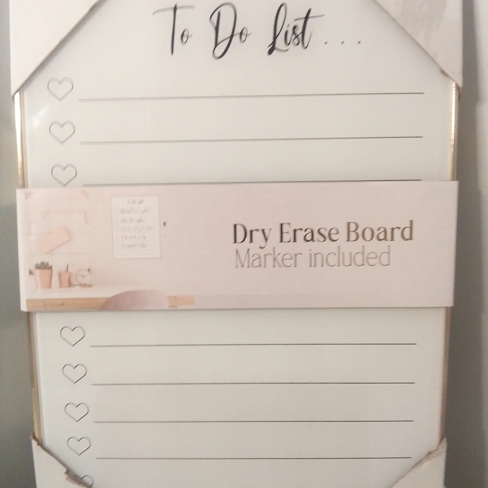 Dry Erase Board with Gold Frame